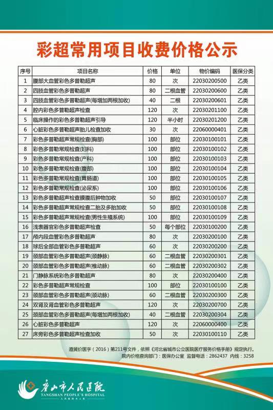 項目價格公示表8